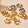 Wholesale Rivet Ring Earrings Polished Titanium Steel Geometric Electroplated For Women