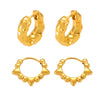Wholesale Rivet Ring Earrings Polished Titanium Steel Geometric Electroplated For Women