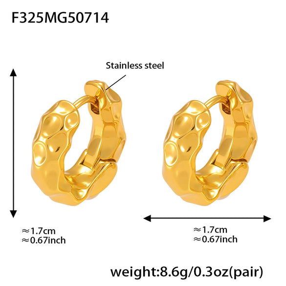 Wholesale Rivet Ring Earrings Polished Titanium Steel Geometric Electroplated For Women