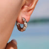 Wholesale Rivet Ring Earrings Polished Titanium Steel Geometric Electroplated For Women
