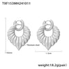 Wholesale Roman Pattern Big Heart Sticky Rhinestone Necklace Earrings Set For Women Titanium Steel 18K Gold Plated