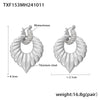 Wholesale Roman Pattern Big Heart Sticky Rhinestone Necklace Earrings Set For Women Titanium Steel 18K Gold Plated