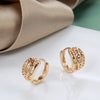 Wholesale Rose Gold Earrings For Women Simple And Personalized Hollow Flower Design Copper Material Geometric Pattern