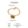 Wholesale Rose Pendant Necklace Earrings Ring Set In Stainless Steel With Minimalist Style And Pvd Furnace Vacuum Real Gold Plating For Women