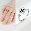 Wholesale Rotatable Antianxiety Decompression Ring Set Copper Geometric Electroplated For Women