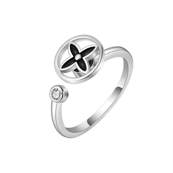 Wholesale Rotatable Antianxiety Decompression Ring Set Copper Geometric Electroplated For Women