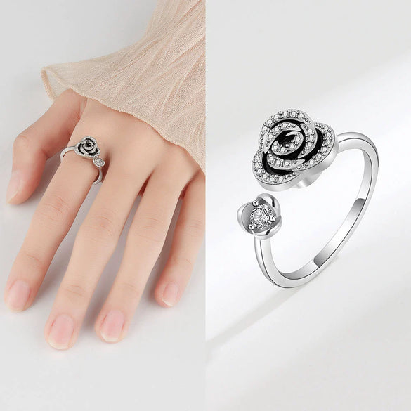 Wholesale Rotatable Antianxiety Decompression Ring Set Copper Geometric Electroplated For Women