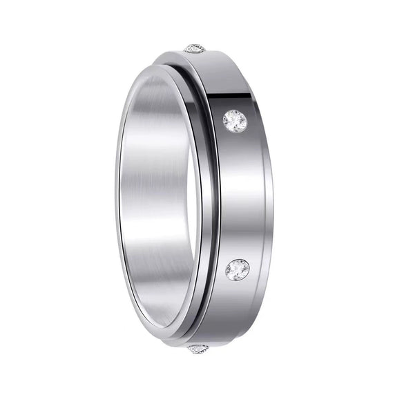 Wholesale Rotatable Antianxiety Decompression Ring Titanium Steel 18K Gold Plated Frosted Unisex Women
