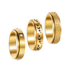 Wholesale Rotatable Antianxiety Decompression Ring Titanium Steel 18K Gold Plated Frosted Unisex Women
