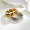 Wholesale Rotatable Antianxiety Decompression Ring Titanium Steel 18K Gold Plated Frosted Unisex Women