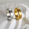 Wholesale Rotatable Antianxiety Decompression Ring Titanium Steel 18K Gold Plated Frosted Unisex Women