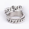 Wholesale Rotatable Chain Ring Bottle In Titanium And Stainless Steel With Geometric Design For Unisex