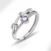 Wholesale Rotatable Decompression Antianxiety Doublelayer Line Personality Smart Zircon Ring For Women Copper Geometric Electroplated