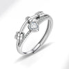 Wholesale Rotatable Decompression Antianxiety Doublelayer Line Personality Smart Zircon Ring For Women Copper Geometric Electroplated
