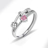 Wholesale Rotatable Decompression Antianxiety Doublelayer Line Personality Smart Zircon Ring For Women Copper Geometric Electroplated