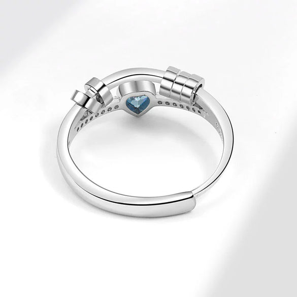 Wholesale Rotatable Decompression Antianxiety Doublelayer Line Personality Smart Zircon Ring For Women Copper Geometric Electroplated
