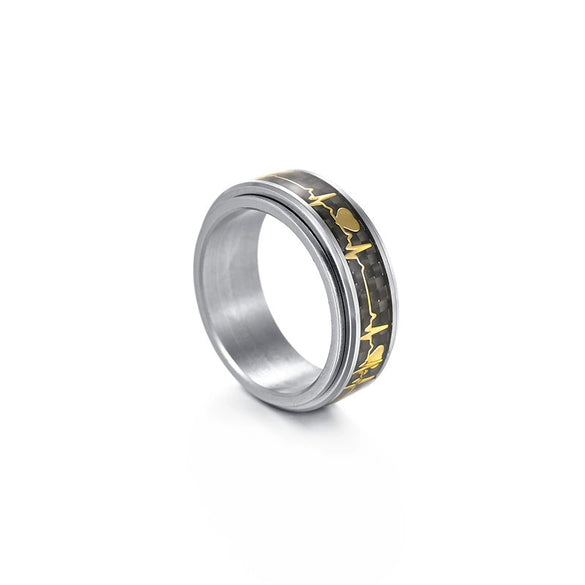Wholesale Rotatable Decompression Unisex Titanium Steel Ring With Dripping Oil Luminous And Geometric Style Featuring Letters Numbers Text