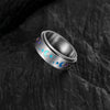 Wholesale Rotatable Electroplated Colorful Star And Moon Stainless Steel Ring With Letters Numbers Text Pattern Unisex Seiko Design