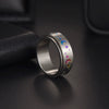 Wholesale Rotatable Electroplated Colorful Star And Moon Stainless Steel Ring With Letters Numbers Text Pattern Unisex Seiko Design