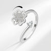 Wholesale Rotatable Four Leaf Clover Ring For Women Copper Electroplated Plants And Flowers Style