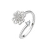 Wholesale Rotatable Four Leaf Clover Ring For Women Copper Electroplated Plants And Flowers Style
