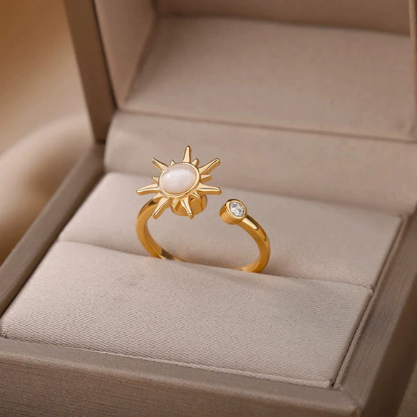 Wholesale Rotatable Geometric Simple Decompression Ring Copper Electroplating Unisex Women's