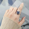 Wholesale Rotatable Living Antianxiety Decompression Women's Copper Ring With Microinlaid Zircon And Geometric Pattern Electroplated