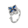 Wholesale Rotatable Living Antianxiety Decompression Women's Copper Ring With Microinlaid Zircon And Geometric Pattern Electroplated