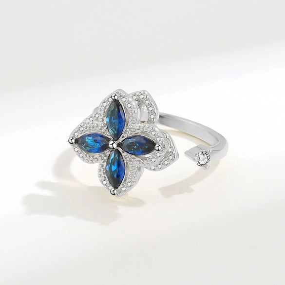 Wholesale Rotatable Living Antianxiety Decompression Women's Copper Ring With Microinlaid Zircon And Geometric Pattern Electroplated