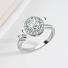 Wholesale Rotatable Open Antianxiety Decompression Micro Inlaid Zircon Women's Ring S925 Sterling Silver Geometric Electroplated