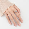 Wholesale Rotatable Open Antianxiety Decompression Micro Inlaid Zircon Women's Ring S925 Sterling Silver Geometric Electroplated