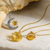Wholesale Rotatable Pendant Necklace For Women Stainless Steel 18K Gold Plated Star Geometric Style