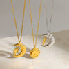 Wholesale Rotatable Pendant Necklace For Women Stainless Steel 18K Gold Plated Star Geometric Style