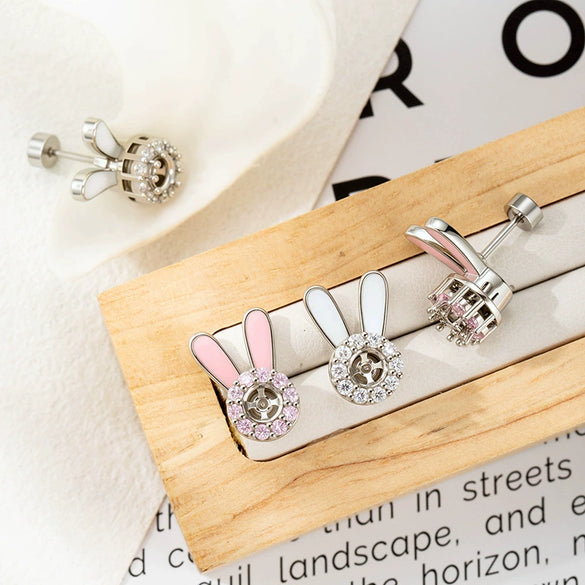 Wholesale Rotatable Rabbit Titanium Steel Jewelry With Electroplating For Women