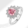 Wholesale Rotatable Sun Flower Ring Copper Microinlaid Zircon Electroplated Women's Light Luxury Fashion Open Ring Geometric Style