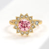 Wholesale Rotatable Sun Flower Ring Copper Microinlaid Zircon Electroplated Women's Light Luxury Fashion Open Ring Geometric Style