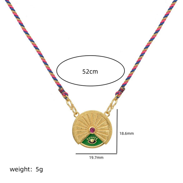 Wholesale Rotatable Tarot Color Necklace Copper Gold Plated Geometric Flower Style For Women