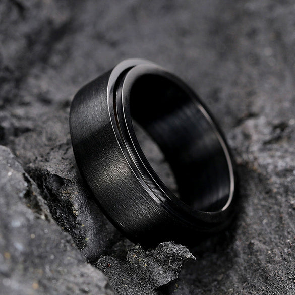 Wholesale Rotatable Unisex Ring Stainless Steel Geometric Style Electroplated Jewelry