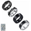 Wholesale Rotating Decompression Ring Titanium Steel Geometric Men's Jewelry Electroplated