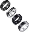 Wholesale Rotating Decompression Ring Titanium Steel Geometric Men's Jewelry Electroplated