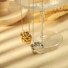 Wholesale Rotating Fivepetal Flower Pendant Stainless Steel And Titanium Steel Necklace With 18K Gold Plating For Women
