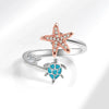 Wholesale Rotating Open Anxiety Relief Ring Copper Geometric Animal Style Electroplated For Women