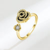Wholesale Rotating Open Ring For Women Copper Electroplating Rose Flower Design