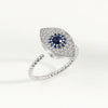 Wholesale Rotating Open Zircon Ring For Women Copper Material Geometric Design Electroplating Treatment