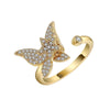 Wholesale Rotating Open Zircon Ring For Women Copper Material Geometric Design Electroplating Treatment