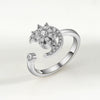 Wholesale Rotating Open Zircon Ring For Women Copper Material Geometric Design Electroplating Treatment