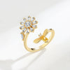 Wholesale Rotating Open Zircon Ring For Women Copper Material Geometric Design Electroplating Treatment