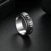 Wholesale Rotating Stressreducing Jewelry Titanium Steel Unisex Ring Geometric Piano Key Pattern Electroplated