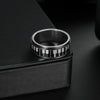 Wholesale Rotating Stressreducing Jewelry Titanium Steel Unisex Ring Geometric Piano Key Pattern Electroplated