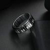 Wholesale Rotating Stressreducing Jewelry Titanium Steel Unisex Ring Geometric Piano Key Pattern Electroplated